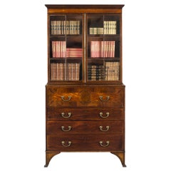 English Antique Georgian Secretaire Bookcase