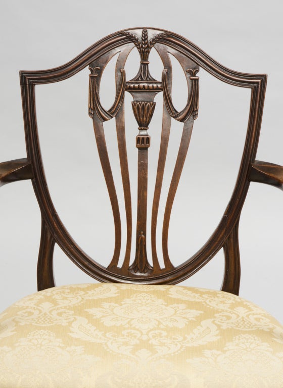 Mahogany English Hepplewhite Period Armchair