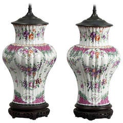 Pair of Samson Porcelain Vase Lamps, Circa 1880 8