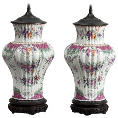 Pair of Samson Porcelain Vase Lamps, circa 1880