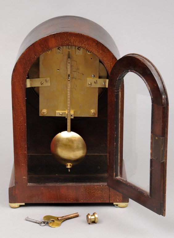 19th Century English Mahogany Bracket Clock For Sale