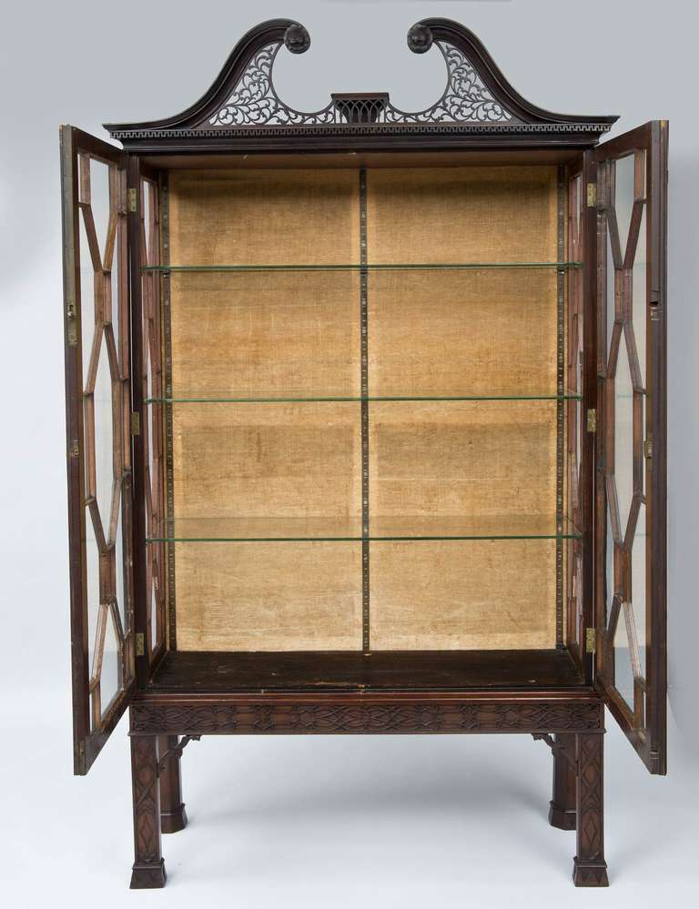 19th Century Antique Georg III Mahogany Glazed Display Cabinet
