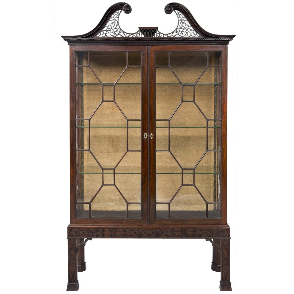 Antique Georg III Mahogany Glazed Display Cabinet
