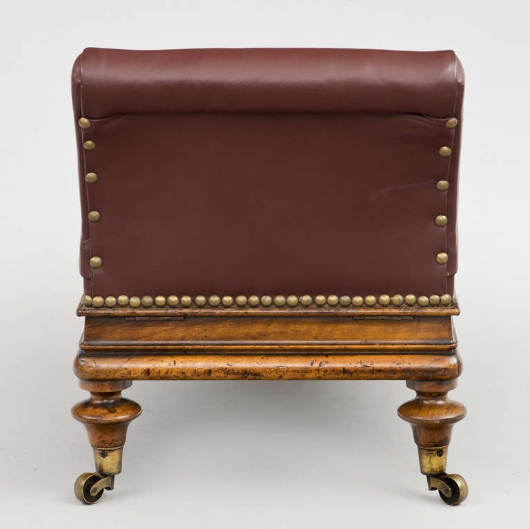 Antique English Adjustable Gout Stool, Circa 1860 In Excellent Condition In Sheffield, MA
