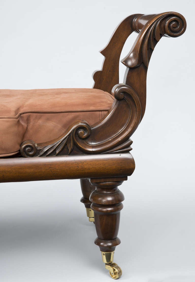 Mahogany English William IV Style Bench