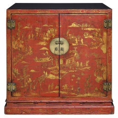 Chinese Red Lacquer Cabinet