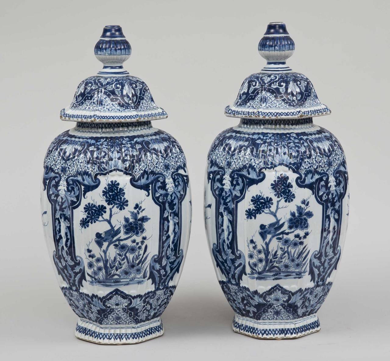 Pair of Dutch Delft Vases, circa 1850 In Excellent Condition In Sheffield, MA