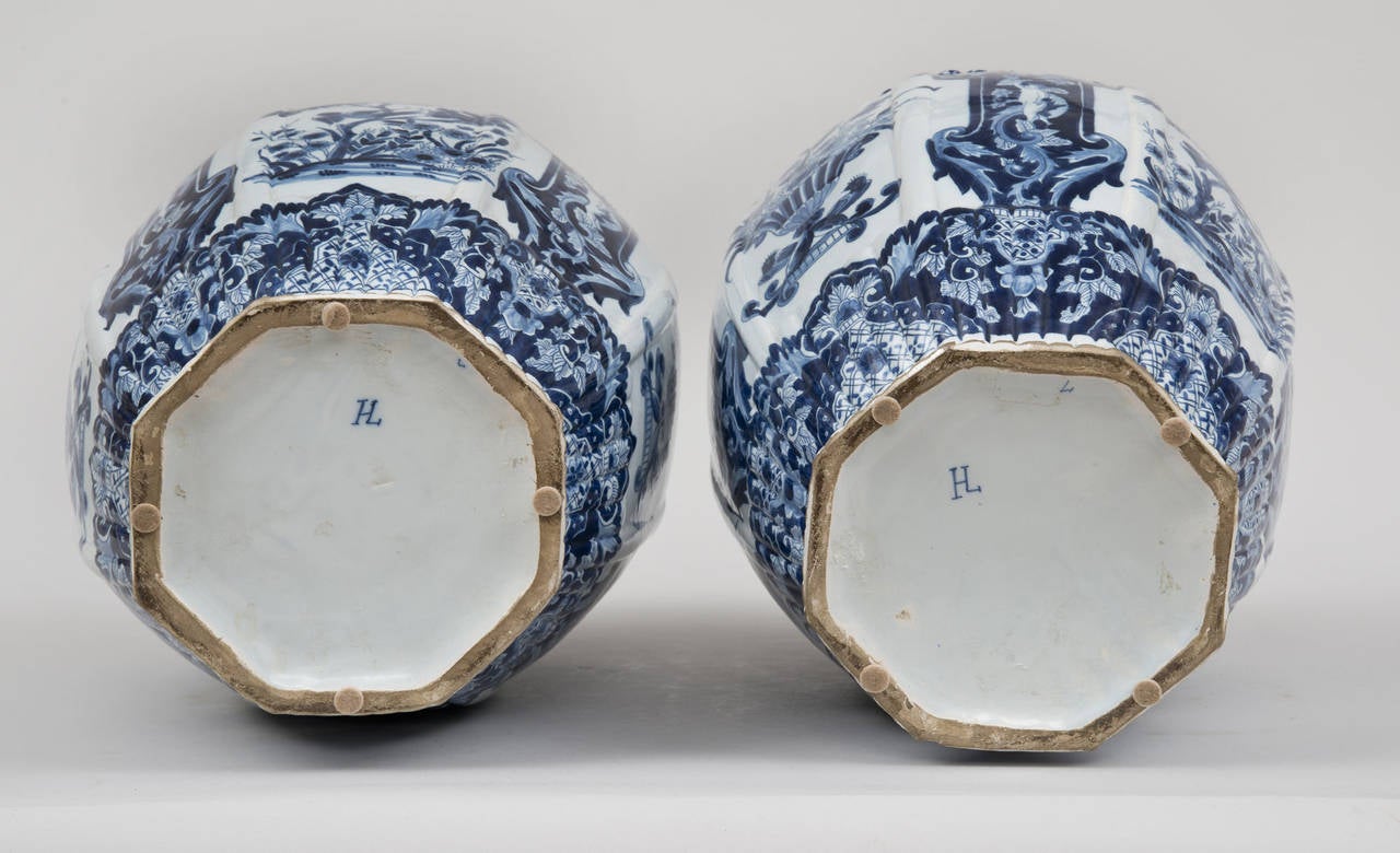 Pair of Dutch Delft Vases, circa 1850 1