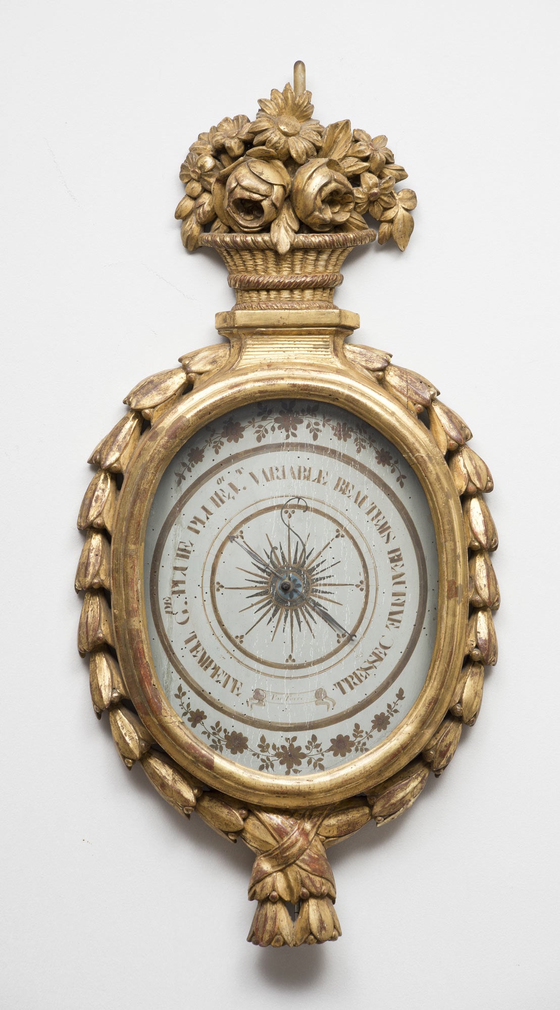 French Louis XVI Period Giltwood Barometer
