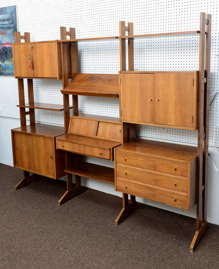 mid century freestanding wall unit