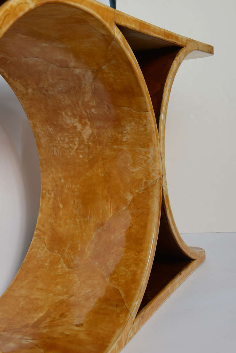 Jean Michel Frank Series Goatskin Lacquered Console by Karl Springer 3