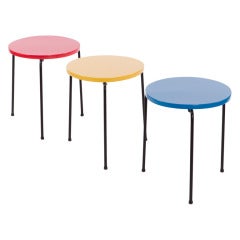 Trio of Mondrian-Inspired Lacquered Side Tables