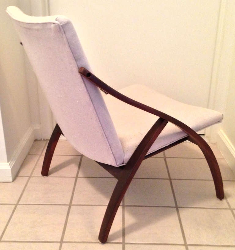 Walnut Graceful Pair of Danish Lounge Chairs