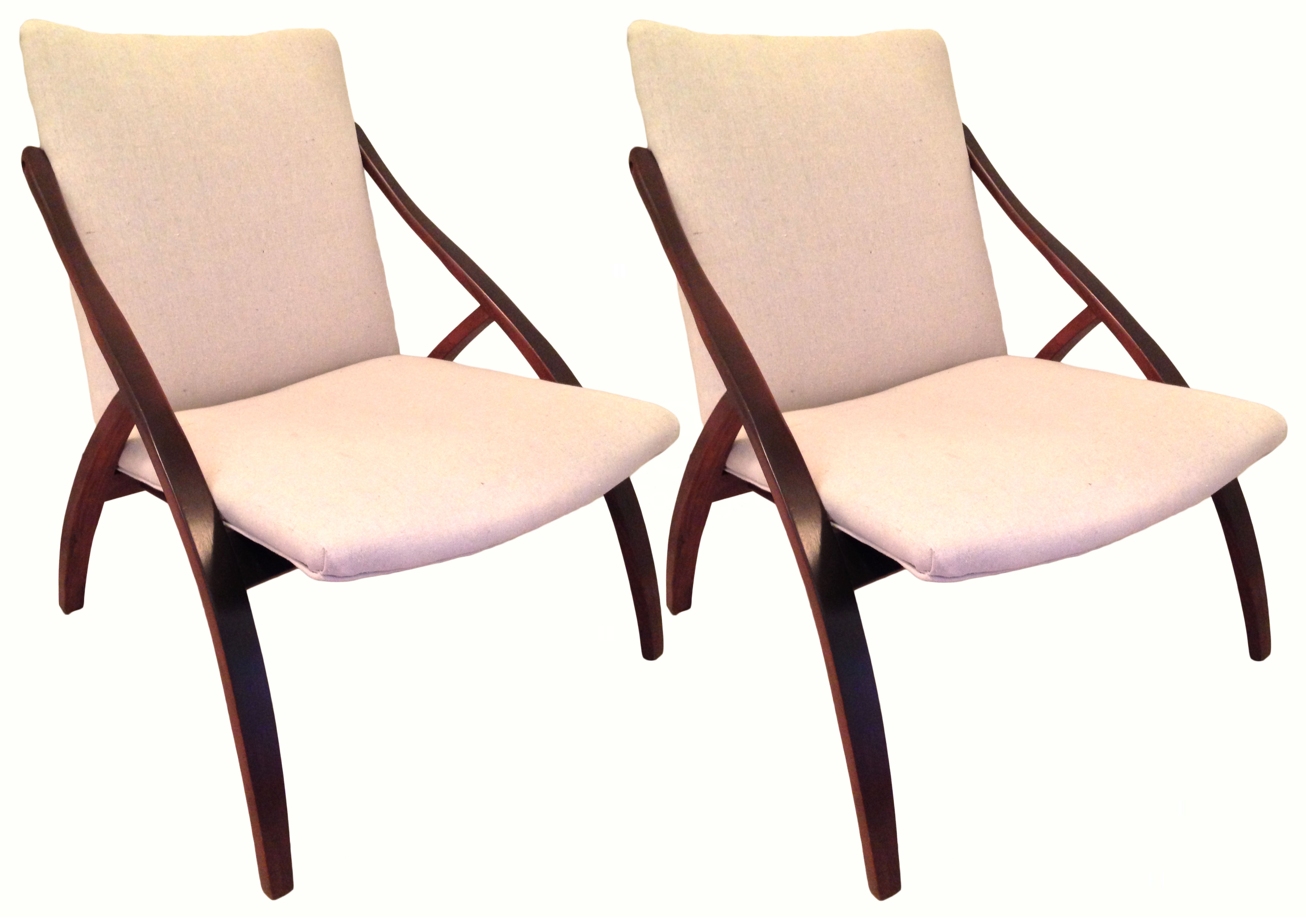 Graceful Pair of Danish Lounge Chairs