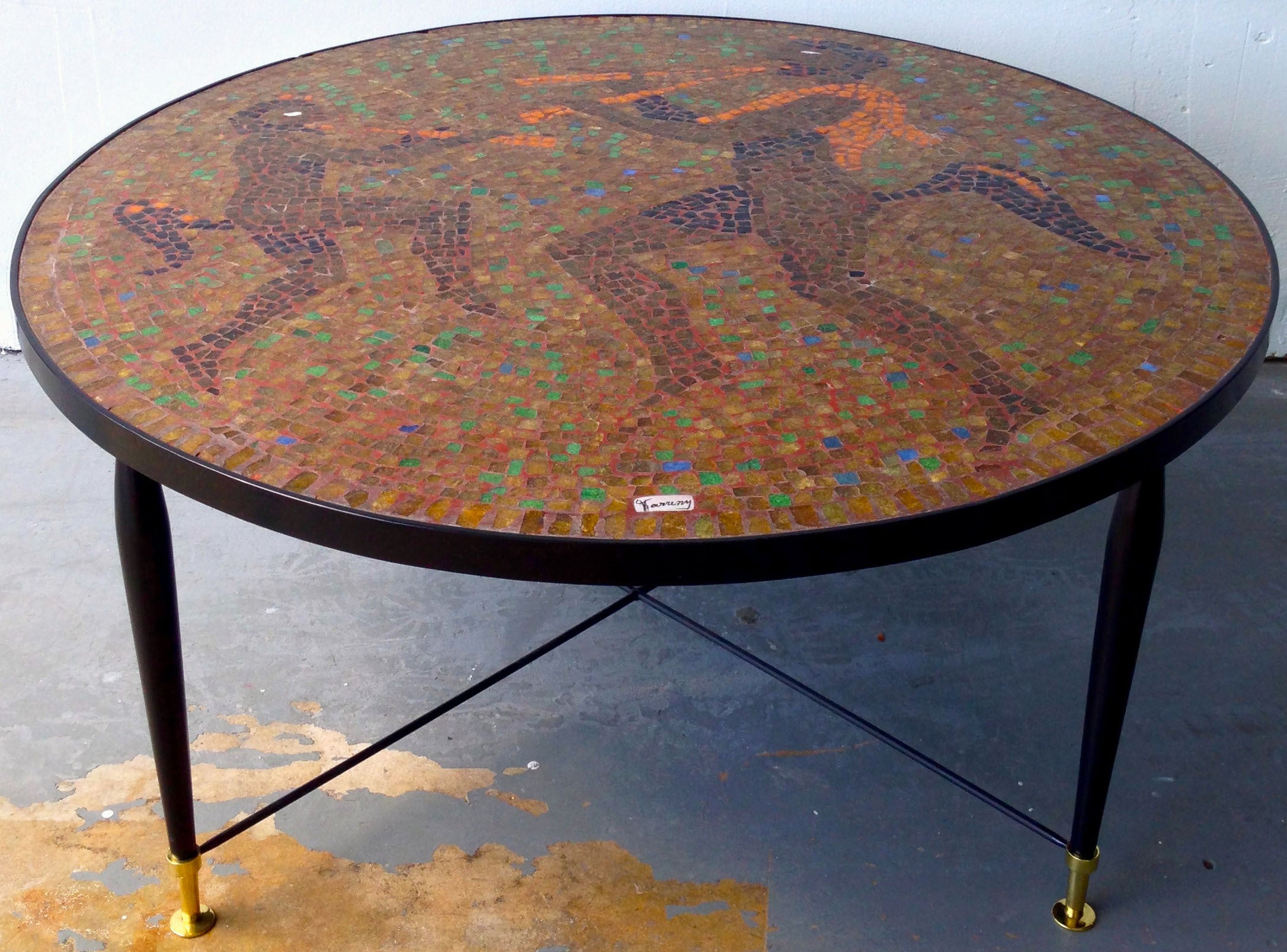 Glass Mosaic Table After Juan O'Gorman For Sale