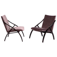 Graceful Pair of Danish Lounge Chairs