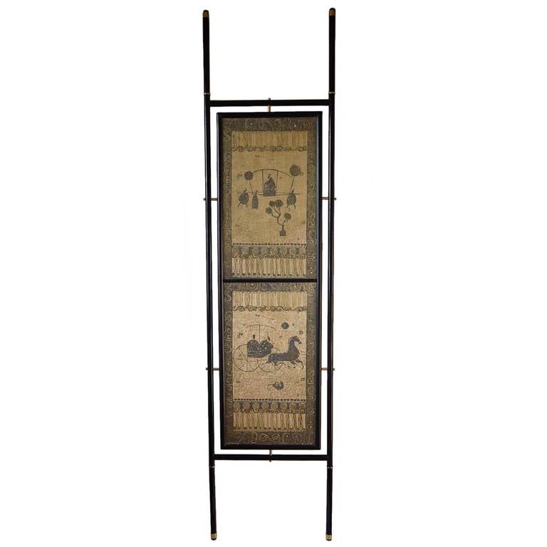Mid-Century Modern Handmade Wooden Partitions Inspired by Chinoiserie Folding Screens For Sale