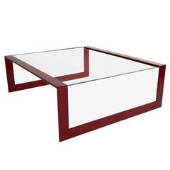 Minimalist Glass and Steel Coffee Table