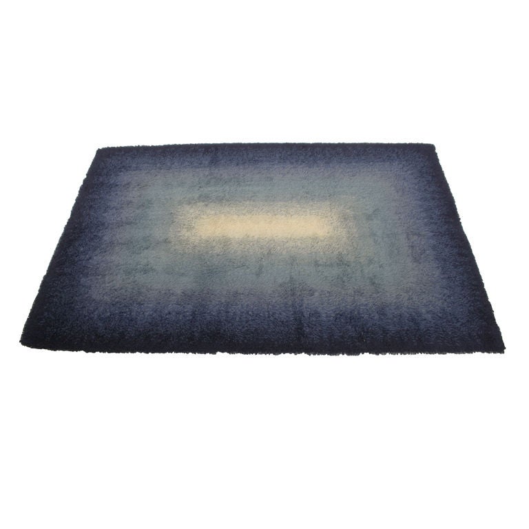 Ege Rya Blue Shag Rug For Sale