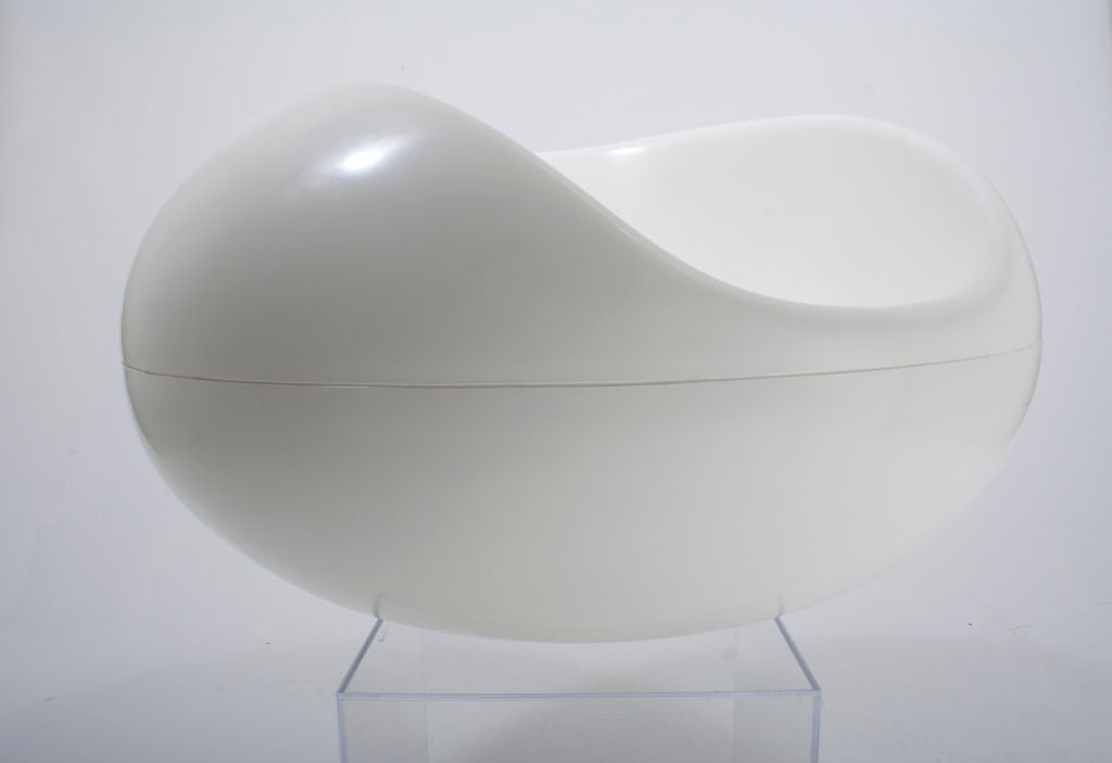 Mid-20th Century White Pastil Chair