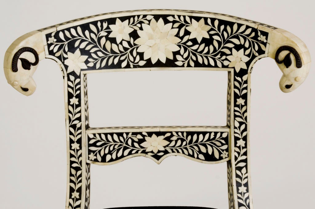 Bone Inlay Klismos Chair In Excellent Condition For Sale In Brooklyn, NY