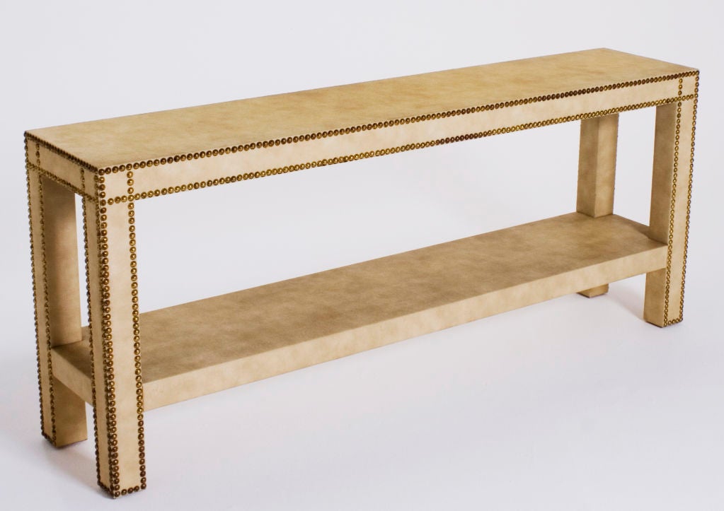 Faux Snakeskin Parsons Console Table