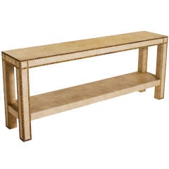 Faux Snakeskin Parsons Console Table