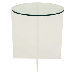 Glass-Topped Acrylic Base Side Table