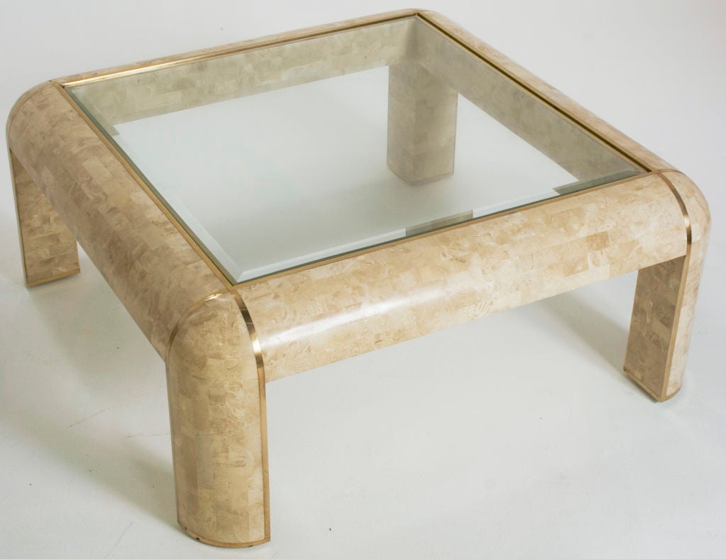 Maitland-Smith Tesselated Glass- Topped Coffee Table