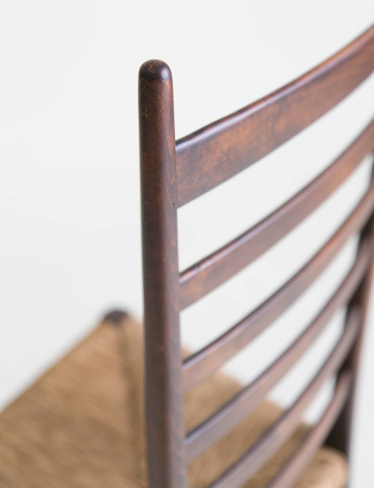 Set of Eight Beechwood Ladder-Back Chairs For Sale 1