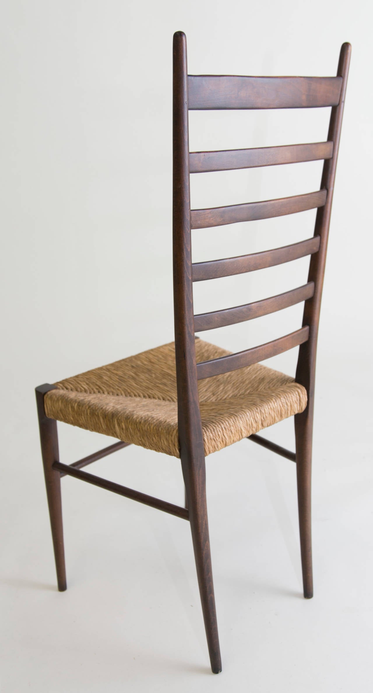 20th Century Set of Eight Beechwood Ladder-Back Chairs For Sale