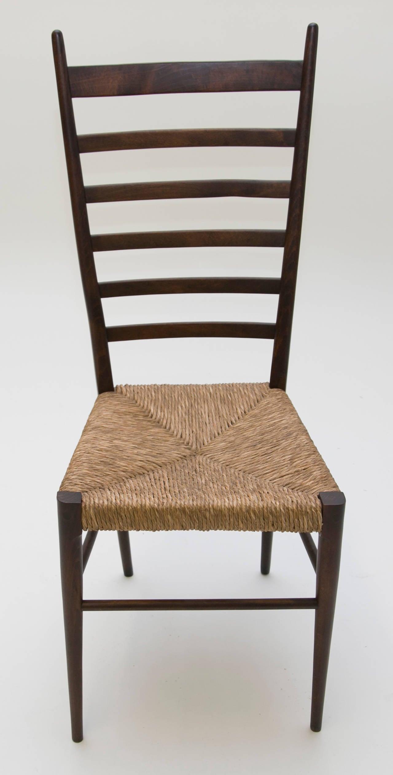American Set of Eight Beechwood Ladder-Back Chairs For Sale