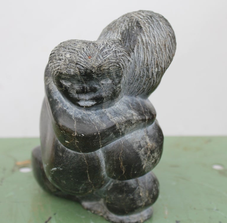 Charming Inuit Eskimo Carving Signed And Dated