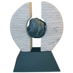 Impressive Three-Dimensional Fitted Marble and Steel Sculpture 9