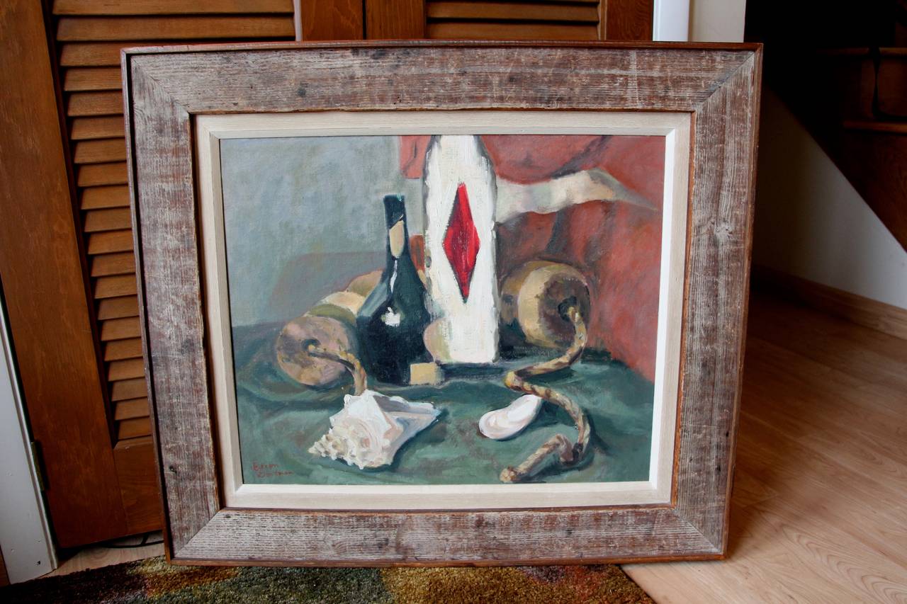 A wonderful still life by the noted Pennsylvania artist Eileen Goodman. It is signed lower left. Beautiful overfill package with the original period frame.