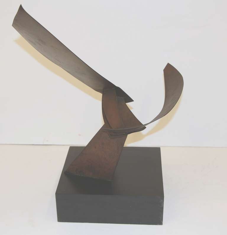 20th Century Exquisite Copper Sculpture on Wood Base