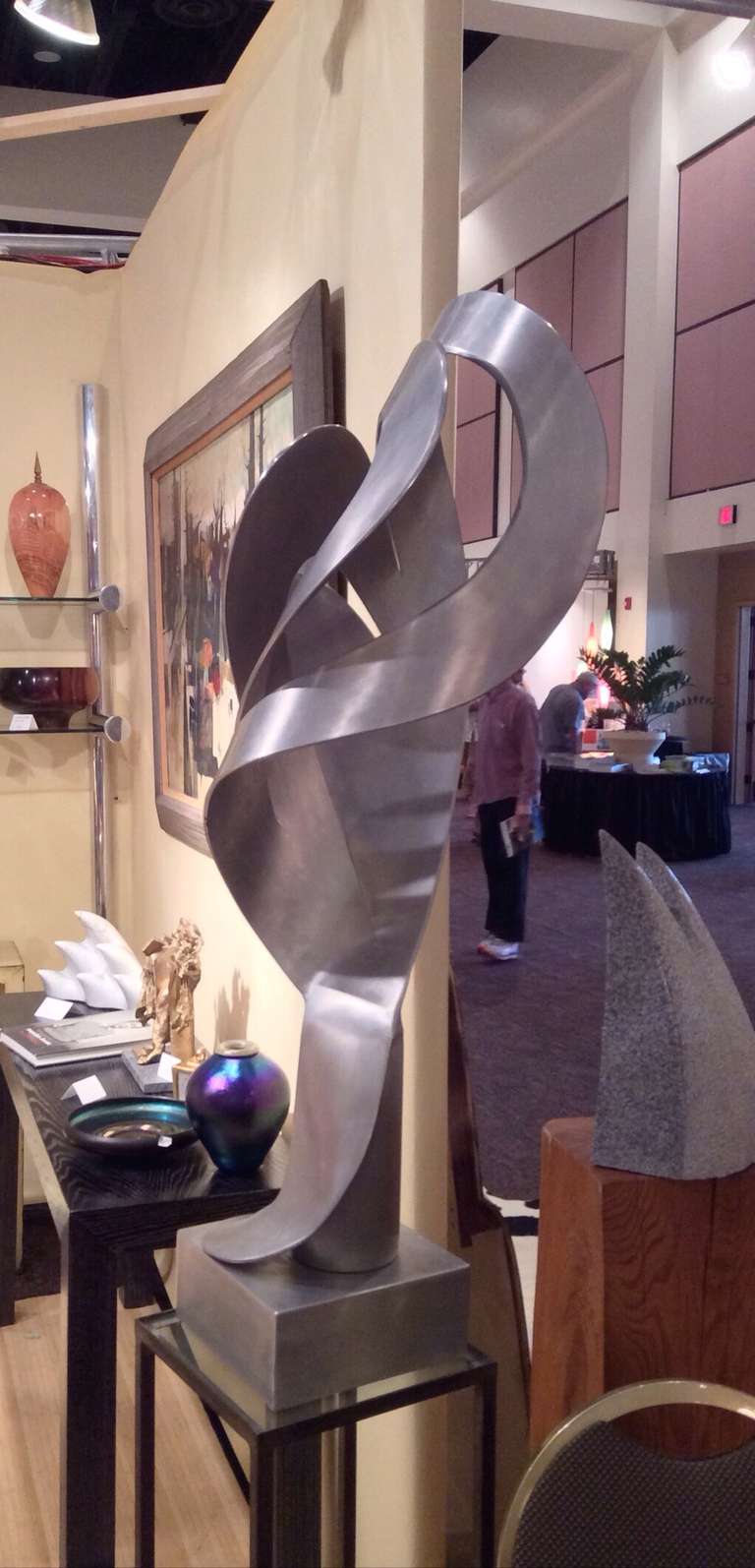 American Bill Keating Abstract Aluminum Sculpture Signed and Dated 1975