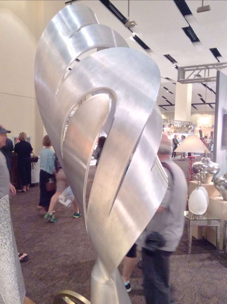 Bill Keating Abstract Aluminum Sculpture Signed and Dated 1975 1