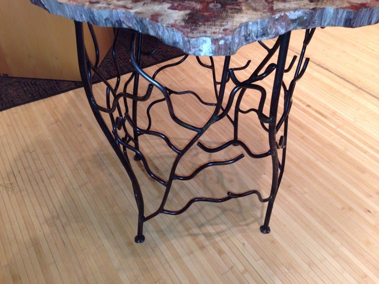 Arizona Petrified Wood Table Artisan Made Base In Good Condition In Palm Springs, CA