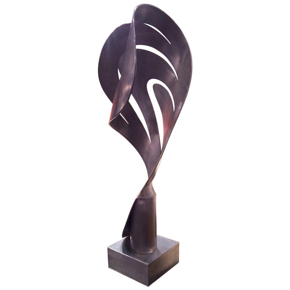 Bill Keating Abstract Aluminum Sculpture Signed and Dated 1975