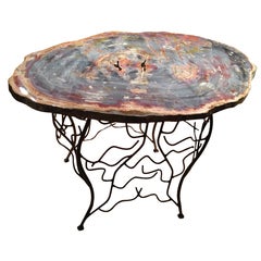 Arizona Petrified Wood Table With Artisan Made Base