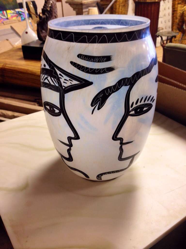 Adam and Eve Serpent Vase by Kosta Boda