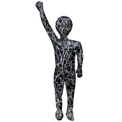 Unusual papier mache figure of a man