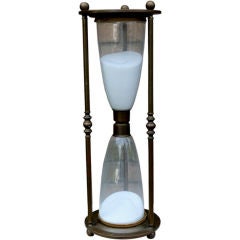 Nice old large brass and glass hour glass