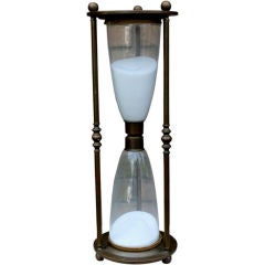 Antique Nice old large brass and glass hour glass