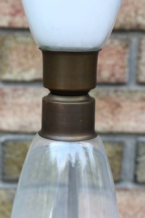 Nice old large brass and glass hour glass