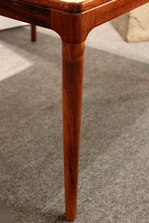 1960's Danish Solid Rosweood Square Coffee Table