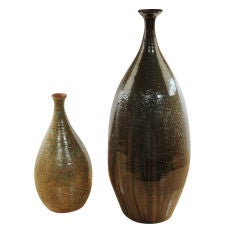 2 Pieces of Glazed Terracotta Pottery by M Vlosky