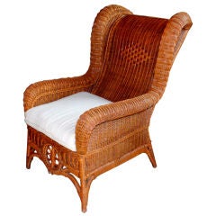 Vintage 1980's Ralph Lauren Polo Line Oversized Wicker Chair