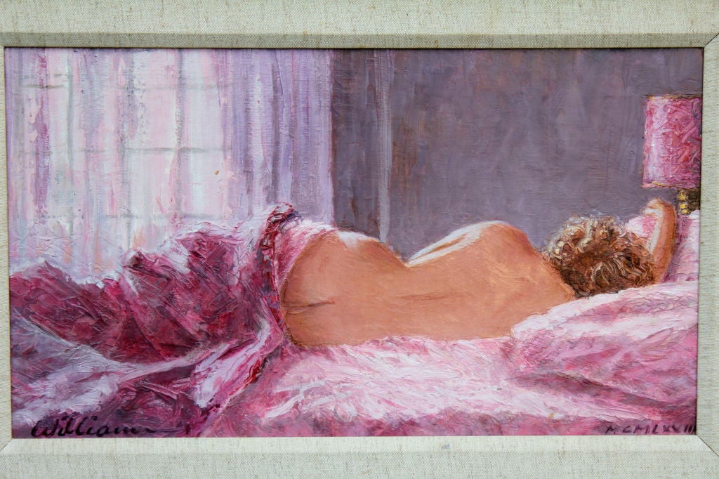 George Wesley Williams 73 o/l  nude titled nude pink & mauve